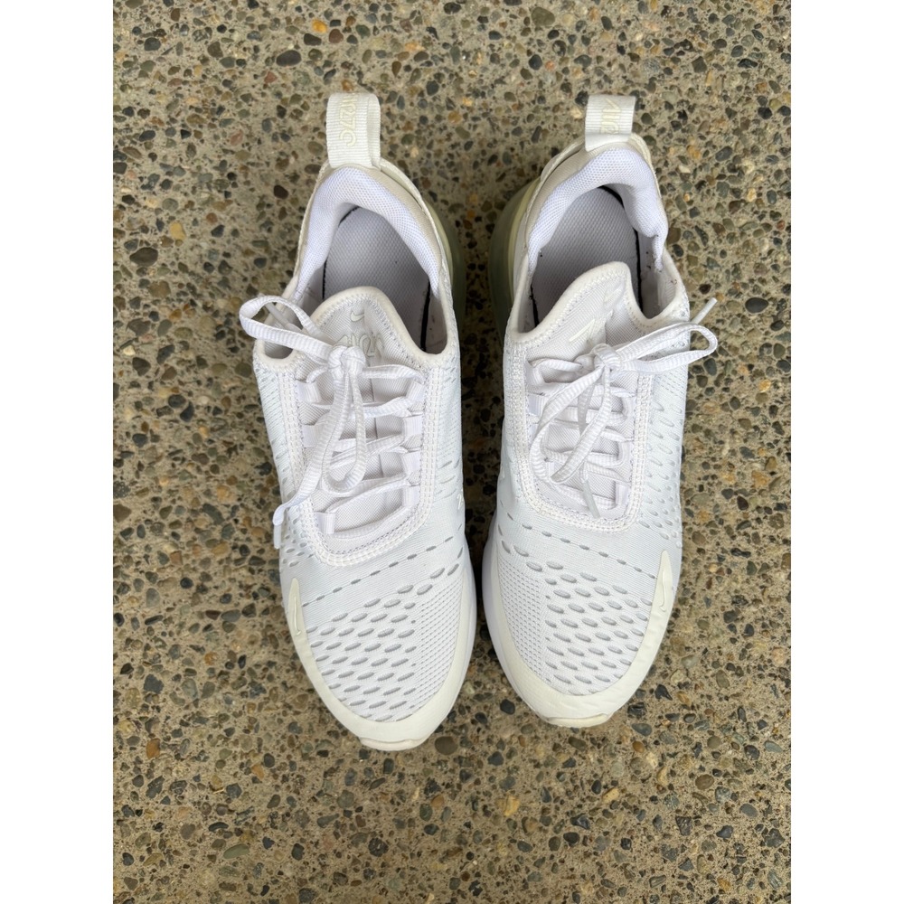 Nike Air Max 270 Triple White Mesh Lifestyle Sneakers 943345-103 Womens 7.5 / 6Y - Picture 7 of 10